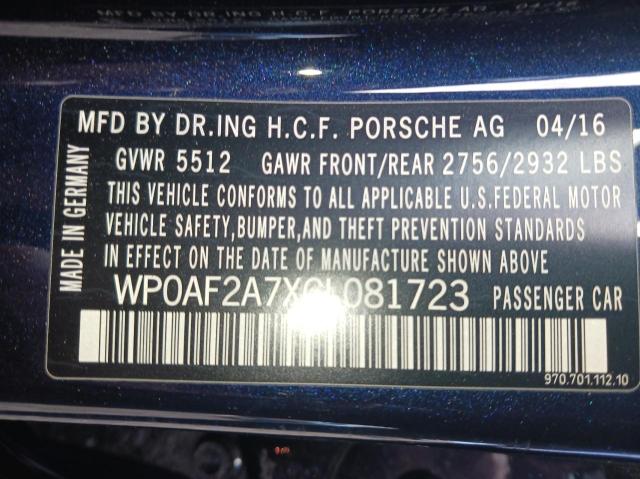 2016 PORSCHE PANAMERA G - WP0AF2A7XGL081733
