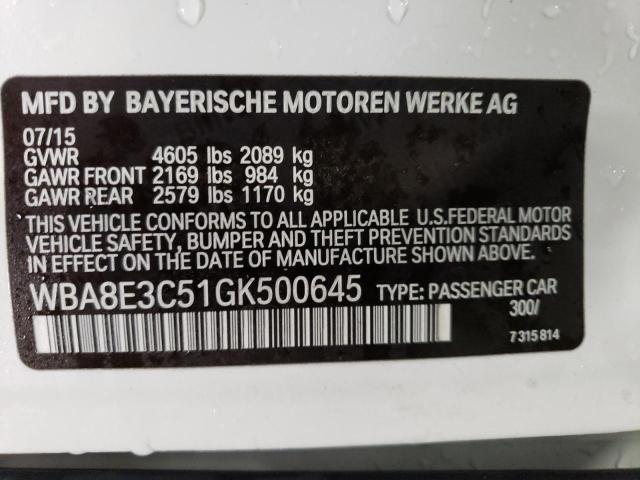 2016 BMW 328 XI SUL - WBA8E3C51GK500645