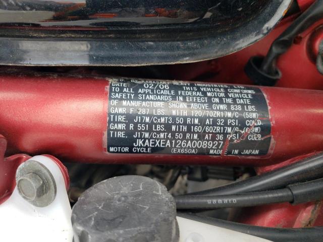 2006 KAWASAKI EX650 - JKAEXEA126A008927