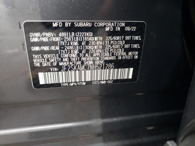 2022 SUBARU FORESTER W JF2SKAMC7NH521286