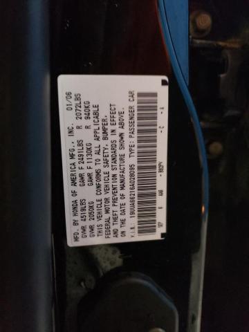 2006 ACURA 3.2TL VIN: 19UUA66216A028095