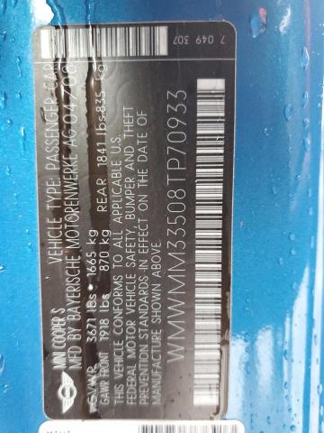 WMWMM33508TP70933 Mini Cooper