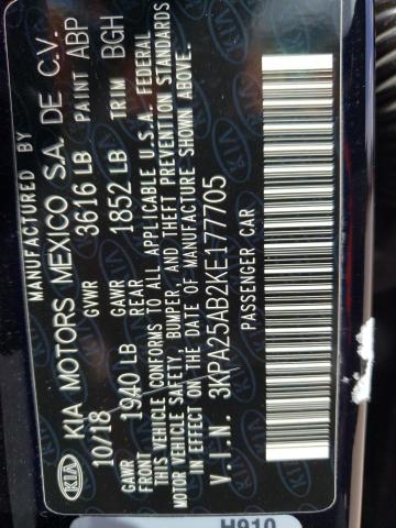 3KPA25AB2KE177705 KIA RIO S
