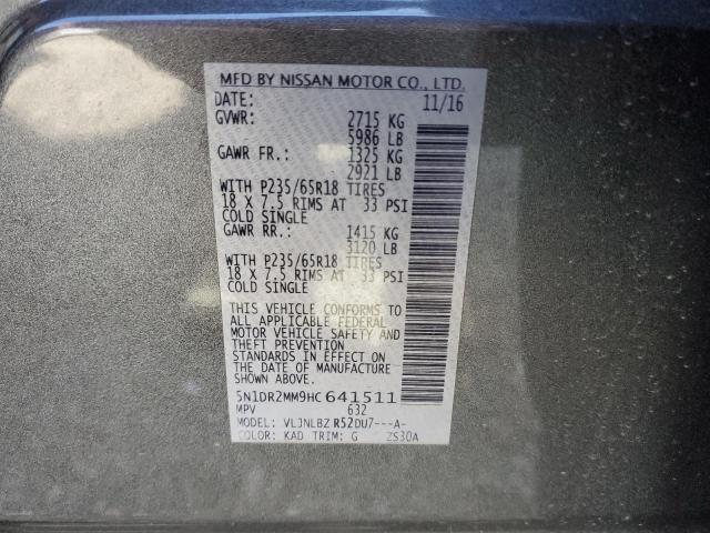 5N1DR2MM9HC641511 Nissan Pathfinder S