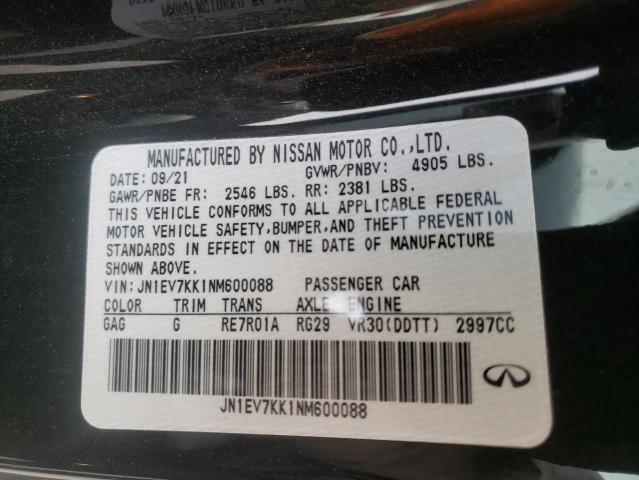 2022 INFINITI Q60 LUXE JN1EV7KK1NM600088