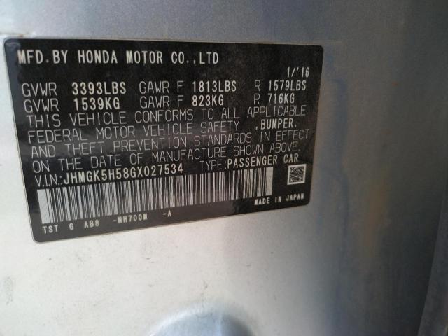 2016 HONDA FIT LX - JHMGK5H58GX027534