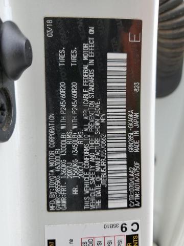 JTEBU5JR9J5570862 Toyota 4runner Sr5/sr5 Premium