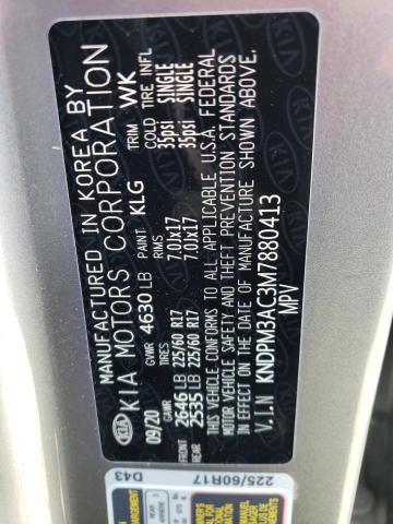 KNDPM3AC3M7880413 KIA Sportage Lx