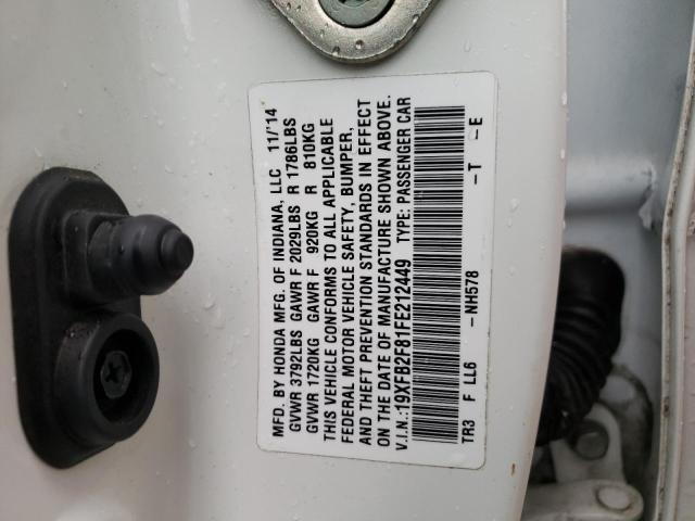 2015 HONDA CIVIC 4D 19XFB2F81FE212449