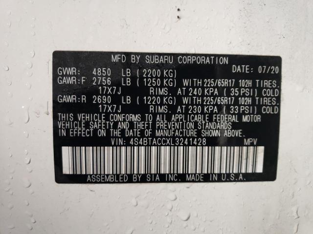 4S4BTACCXL3241428 Subaru Outback Premium