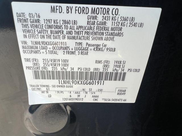 1LNHL9DKXGG601911 Lincoln MKS