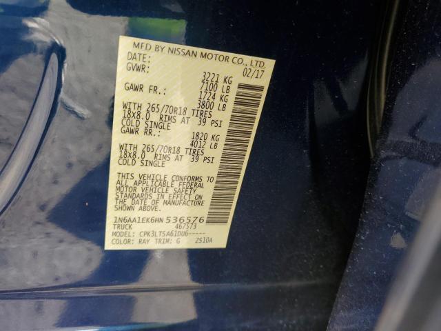 1N6AA1EK6HN536576 Nissan TITAN S