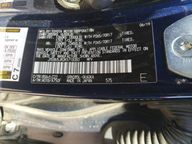 2019 TOYOTA 4RUNNER SR JTEBU5JR2K5718383