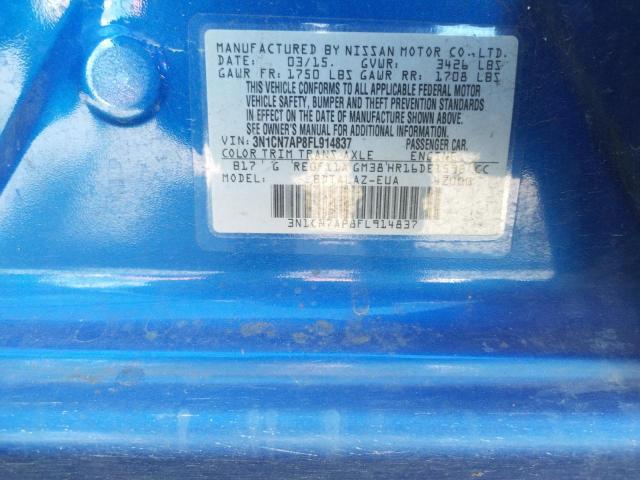 2015 NISSAN VERSA S 3N1CN7AP8FL914837