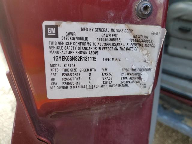 1GYEK63N82R131115 Cadillac Escalade Luxury