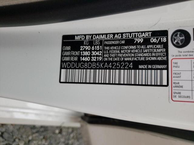 2019 MERCEDES-BENZ S 560 - WDDUG8DB5KA425224