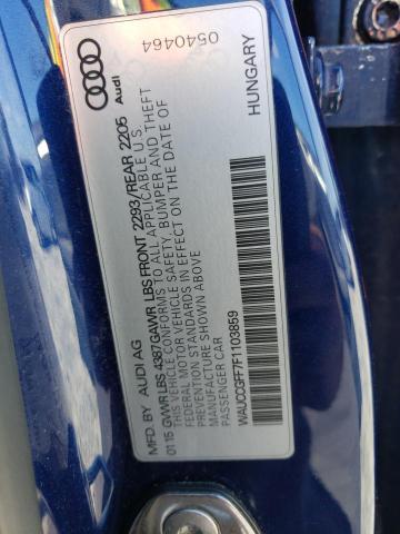 2015 AUDI A3 PREMIUM WAUCCGFF7F1103859