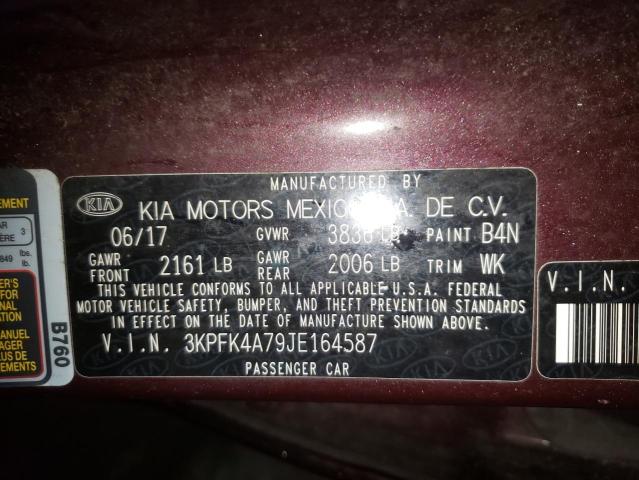 3KPFK4A79JE164587 KIA FORTE LX