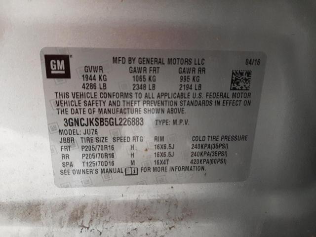 2016 CHEVROLET TRAX LS 3GNCJKSB5GL226883