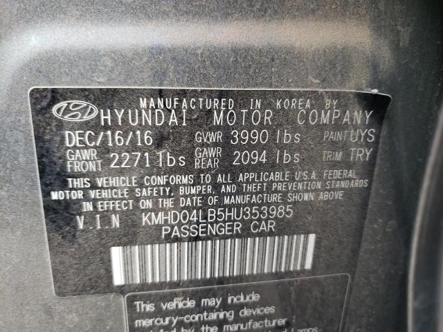 2017 HYUNDAI ELANTRA SP - KMHD04LB5HU353985