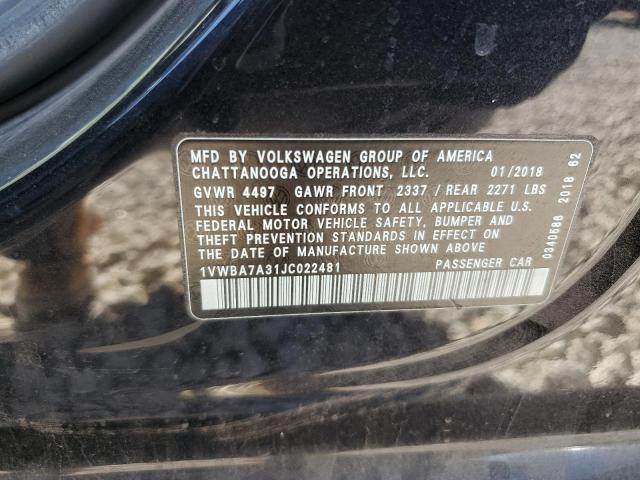 2018 VOLKSWAGEN PASSAT SE - 1VWBA7A31JC022481