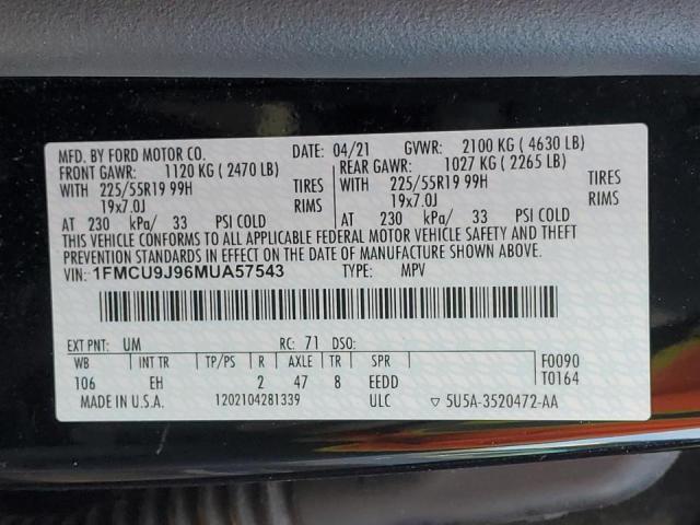 2021 FORD ESCAPE TIT 1FMCU9J96MUA57543