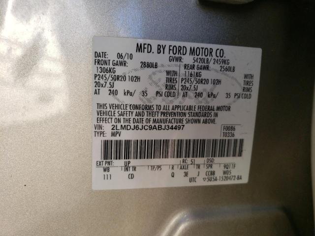 2LMDJ6JC9ABJ34497 Lincoln MKX