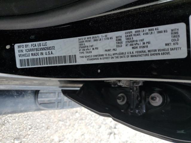 2022 RAM 1500 BIG H 1C6RRFBGXNN268372