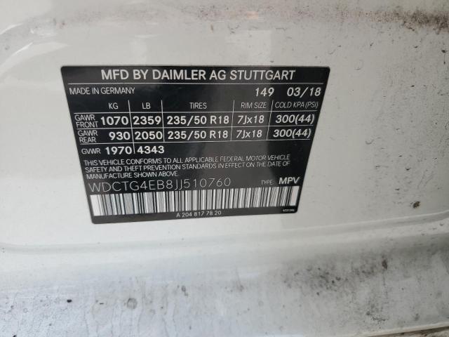 2018 MERCEDES-BENZ GLA 250 - WDCTG4EB8JJ510760