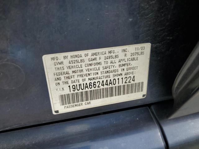2004 ACURA TL VIN: 19UUA66244A011224