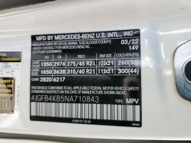 4JGFB4KB5NA710843 Mercedes-Benz Gle 350 4matic