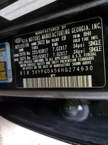 5XYPGDA56HG274630 KIA SORENTO LX