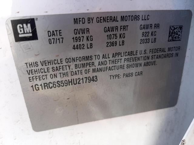 2017 CHEVROLET VOLT LT - 1G1RC6S59HU217943