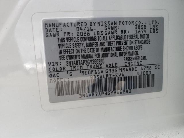 3N1AB7AP3GY266280 Nissan SENTRA S