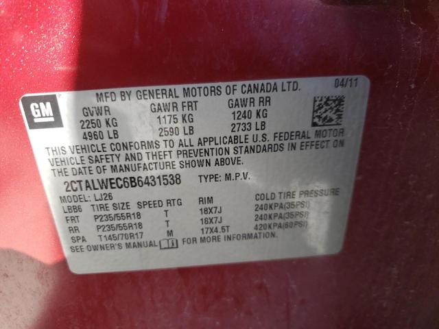 2CTALWEC6B6431538 GMC Terrain Slt