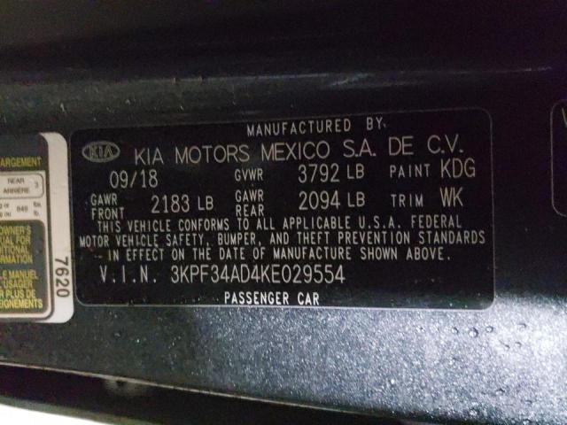 3KPF34AD4KE029554 KIA Forte Gt Line