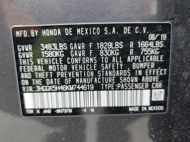 2019 HONDA FIT 3HGGK5H46KM744619