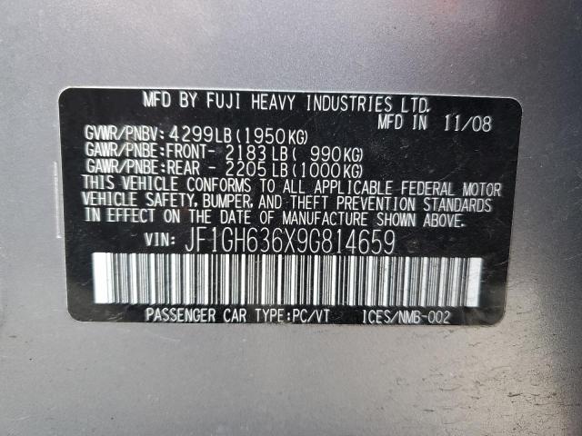 JF1GH636X9G814659 Subaru Impreza Outback Sport