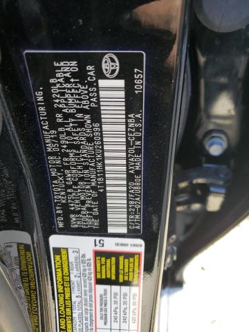 2019 TOYOTA CAMRY L - 4T1B11HK1KU260996