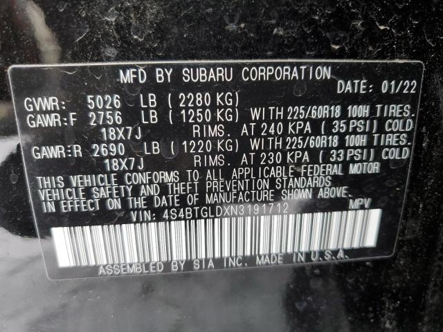 2022 SUBARU OUTBACK ON 4S4BTGLDXN3191712