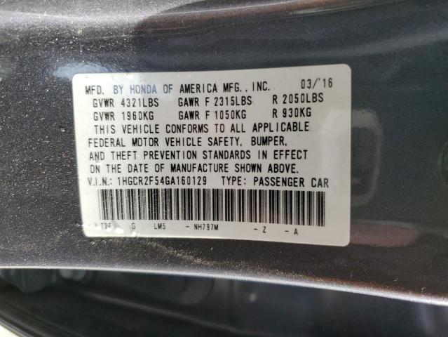 2016 HONDA ACCORD SPO 1HGCR2F54GA160129