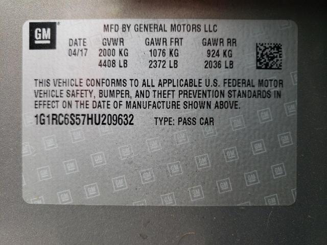 2017 CHEVROLET VOLT LT - 1G1RC6S57HU209632
