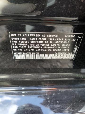 2016 VOLKSWAGEN CC BASE - WVWBP7ANXGE518752