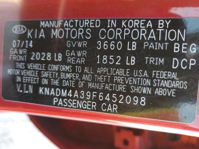 KNADM4A39F6452098 KIA Rio