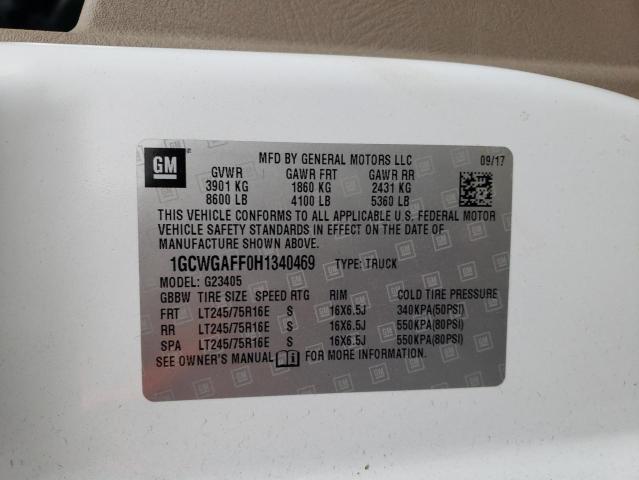 2017 CHEVROLET EXPRESS G2 - 1GCWGAFF0H1340469