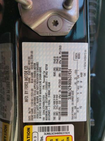 3LN6L5C94KR631924 Lincoln MKZ RESERV