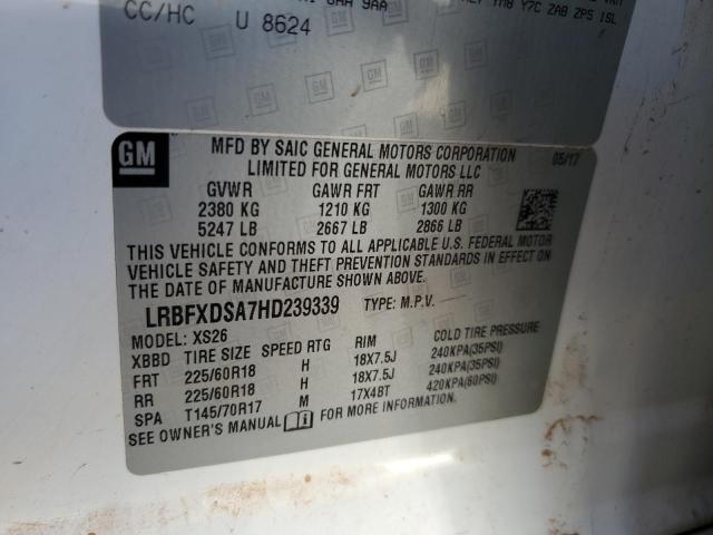 2017 BUICK ENVISION LRBFXDSA7HD239339
