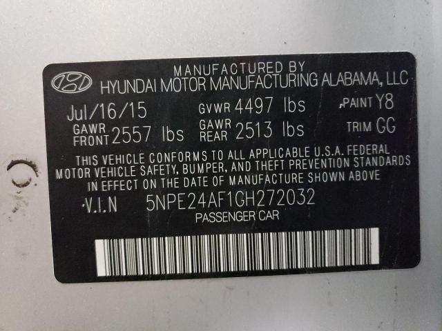 2016 HYUNDAI SONATA SE 5NPE24AF1GH272032