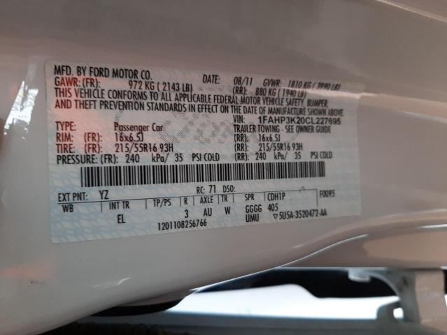 Image 12 of 2012 Ford Focus salvage vehicle - Lot #42359223 at Copart
