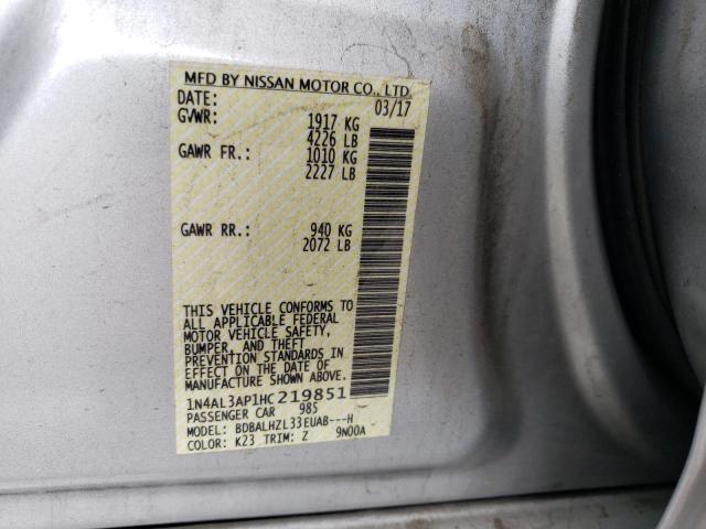 2017 NISSAN ALTIMA 2.5 1N4AL3AP1HC219851